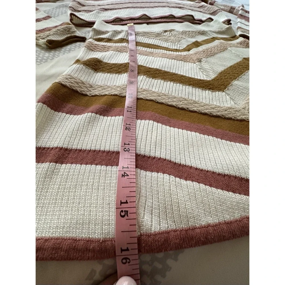 NWT Free People Stripe Turtleneck Sweater &‎ Chevron Mini Skirt Set XS Neutral